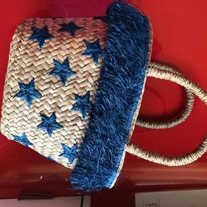 KAYU woven straw tote with stars